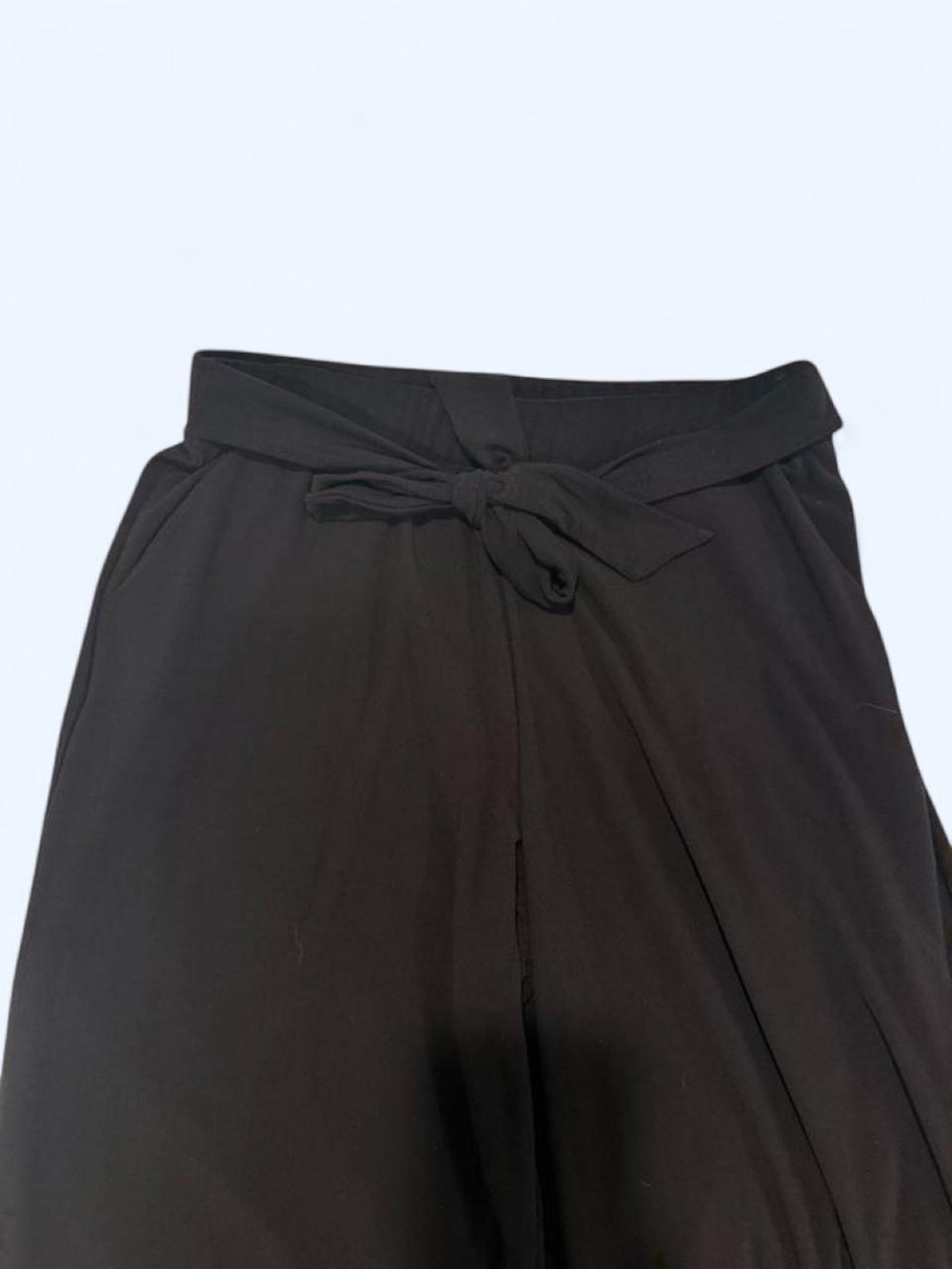 Philosophy Black Tie-Waist Wide-Leg Pants